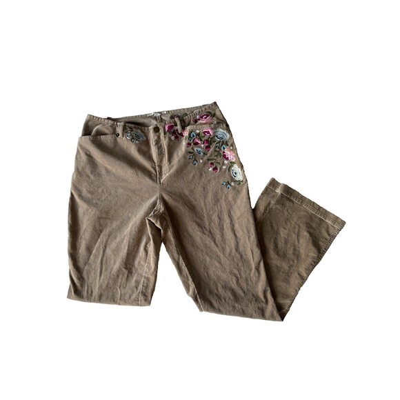 Kimchi Blue Pants Womens‎ 31 Embroidered Jeans Urban Outfitters Floral Brown - Picture 1 of 12